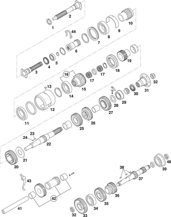 Схема Iveco-30 — Gearbox 2875 - Vehicle Type: 682 N2/N3/N4/T3/T4 / 690 T1/T1R / 690 N2/T2 / 690 N3/N4 / 691 N / BUS 306