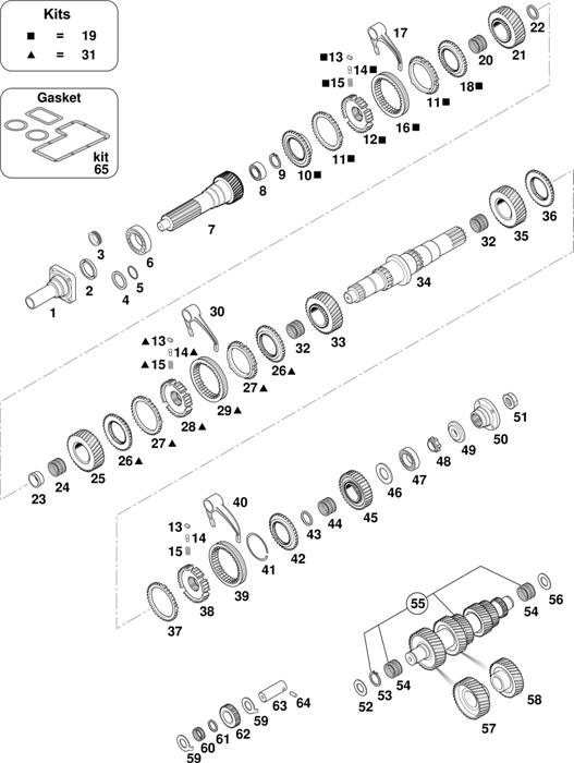 Схема Iveco-30 — Gearbox 2838.5 - Vehicle Type EUROCARGO: 60E10 / 60E12 / 60E14 / 65E10 / 65E12 / 65E12H / 65E14 / 75E12 / 75E14
