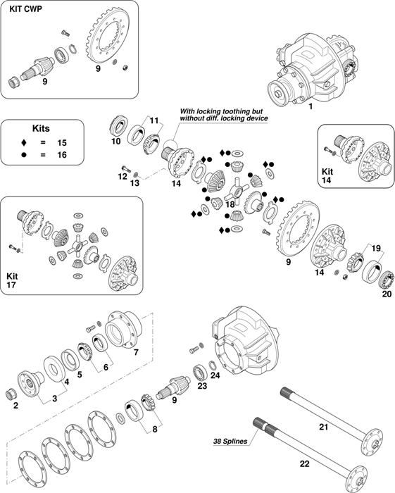 Схема Iveco-30 — Axles Eurocargo Rockwell 127E (w/out diff.lock): 120E15/18/23 / 120EL15/18/21 / TECTOR 120E17 / 120E21
