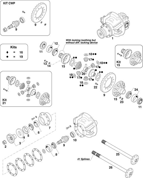 Схема Iveco-30 — Axles Eurocargo Rockwell 130E (w/out diff.lock): 120E15/15H/18/18H/21H/23 / 130E15/18/23 / 260E23 / TECTOR 130E18 / 130E24