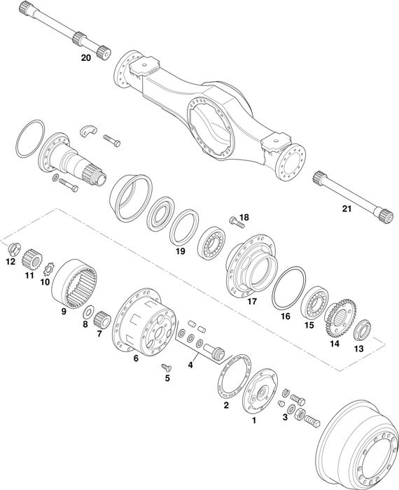 Схема Iveco-30 — Wheel Hubs - Vehicle Type EUROCARGO: 95E15 / 95E21 / 135E18 / 135E23