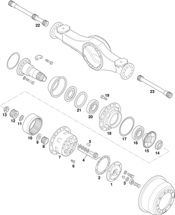Схема Iveco-30 — Wheel Hubs - Vehicle Type EUROCARGO: 150E15 / 150E18 / 150E21 / 150E23H