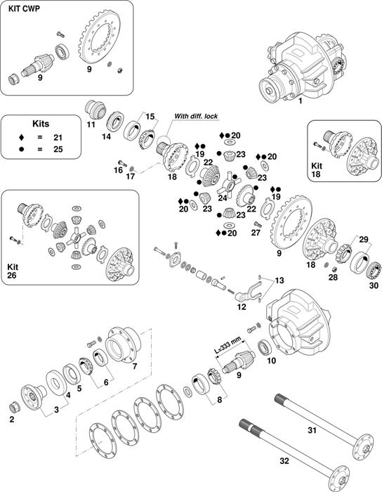 Схема Iveco-30 — Rockwell U180  2nd.Gen. Vehicle Type TURBOSTAR: 190.36/42/48 / 260.36/42/48 / Vehicle Type TURBOTECH 190.26/30/32/32GV/36/36GV / 220.32/36 / 240.26/32/32GV/36/36GV