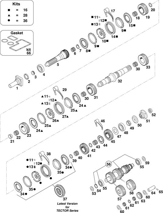 Iveco-30 — Gearbox 2865.6 - Vehicle Type EUROCARGO: 80E18 / 85E18H / 95E21 / 100E21 / 120E18/21H / 120E23 / 120EL21 / 130E18/23 / 150E15H / 150E18/ 18/21H / 150E23/23H / 170E15/18/23 / 180E21 Vehicle