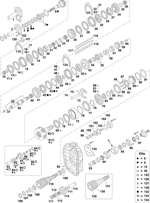 Схема Fuller-35 — GEARBOX - MID RANGE 9 SPEEDS: FSH 6209A DS H / FSH 6209A LH H / FSV 6209A LH HH / FSV 6209A RH / FSV 6209A RH H / FSV 62109A RH H