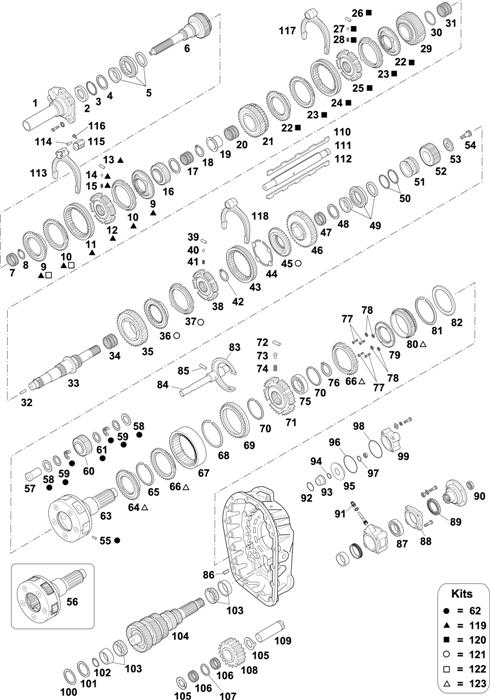 Схема Fuller-35 — GEARBOX - MID RANGE 9 SPEEDS: FSV 6209A