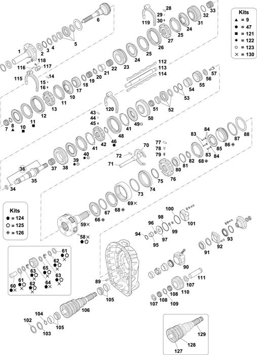 Схема Fuller-35 — GEARBOX - MID RANGE 9 SPEEDS: FSH 8309 LH HH / FSH 8309A LH HH / FSH 8309A RH HH / FSV 8309A LH HH