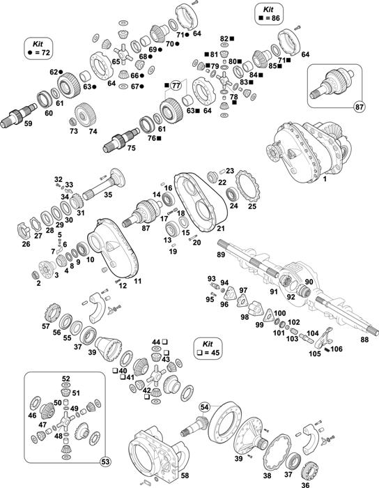 Схема MAN-56 — Intermediate Axle - 1st Generation - Axle with Ring Gear � 233 mm: HD7-1080 / HD7-1380