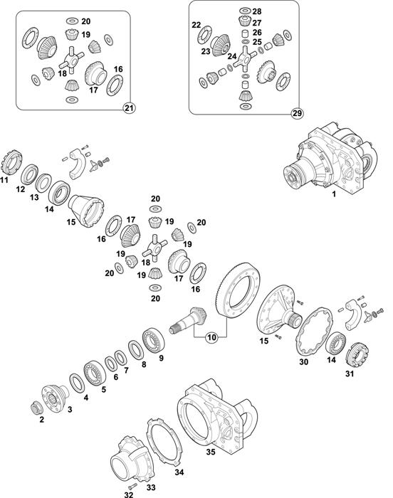 Схема MAN-56 — Rear Axle - 1st Generation - Axle with Ring Gear � 233 mm: HO7-1080