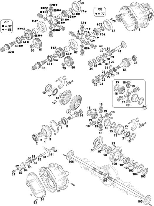 Схема MAN-56 — Intermediate Axle - 2nd Generation - Axle with Ring Gear � 425 mm: HDY-1175