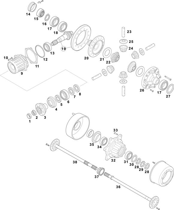 Схема MAN-56 — Rear Axle - 2nd Generation - Axle with Ring Gear � 315 mm: HY-0745