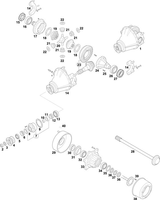 Схема MAN-56 — Rear Axle - 2nd Generation - Axle with Ring Gear � 370 mm: HOY-0955