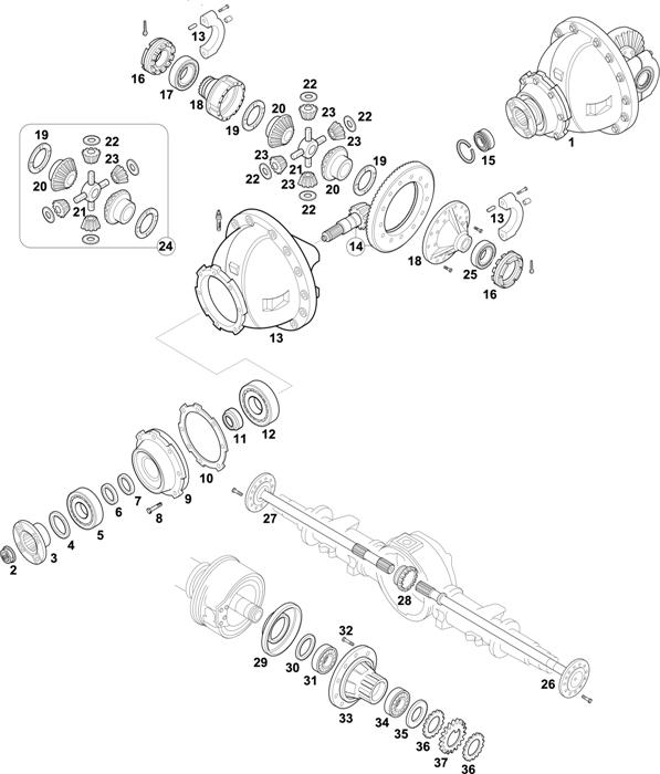 Схема MAN-56 — Rear Axle - 2nd Generation - Axle with Ring Gear � 425 mm: HY-1175