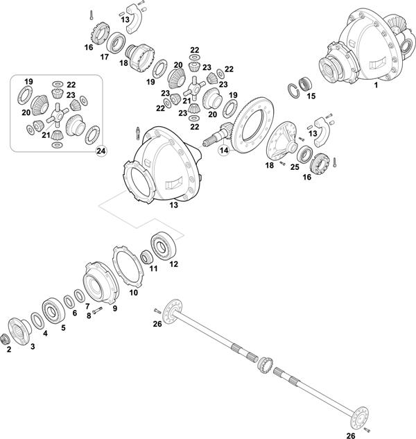 Схема MAN-56 — Rear Axle - 2nd Generation - Axle with Ring Gear � 425 mm: HOY-1175