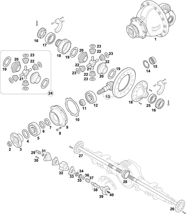 Схема MAN-56 — Rear Axle - 2nd Generation - Axle with Ring Gear � 485 mm: HY-13110