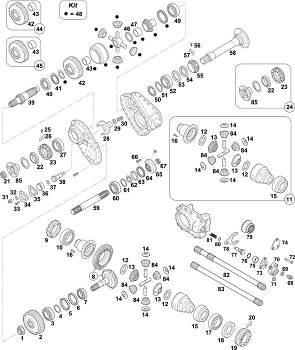 Схема Mercedes-Benz-60 — INTERMEDIATE AXLE: HD 7/55 DCGS-13 / HD 7/56 DGS-13
