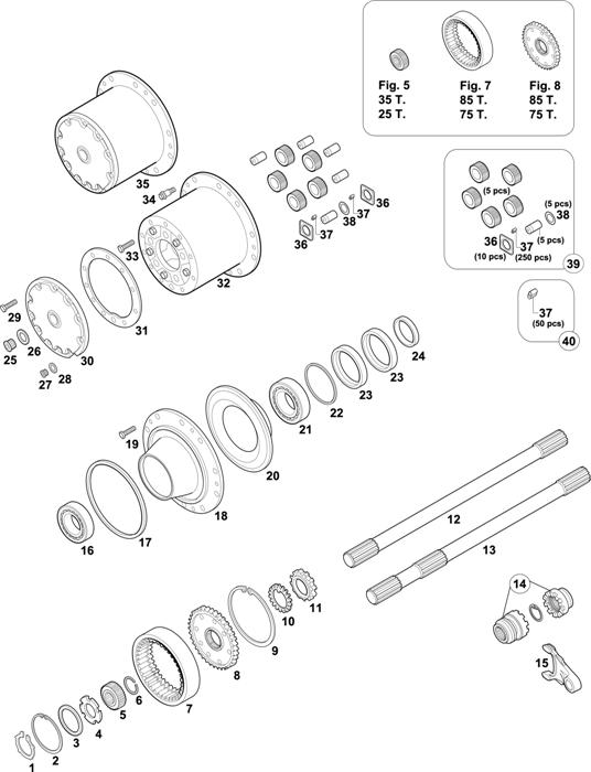 Схема Mercedes-Benz-60 — INTERMEDIATE AXLES HUBS: HD 7/55 DCGS-13 / HD 7/56 DGS-13