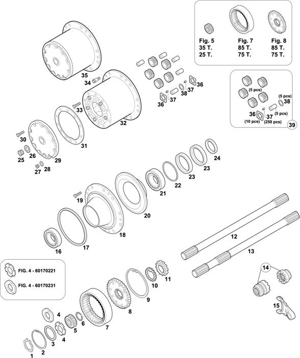 Mercedes-Benz-60 — INTERMEDIATE AXLES HUBS: HD 7/055 DCGS-13 / HD 7/056 DGS-13 / HD 7/056 DGS-16