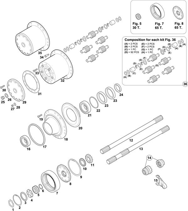 Схема Mercedes-Benz-60 — INTERMEDIATE AXLES HUBS: HD 7/055 DCGS-13 / HD 7/056 DGS-13