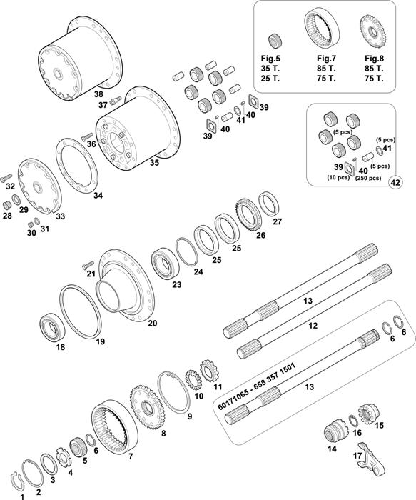 Схема Mercedes-Benz-60 — REAR AXLES HUBS: HL 7/050 DCS-11,5 / HL 7/050 DCS-13