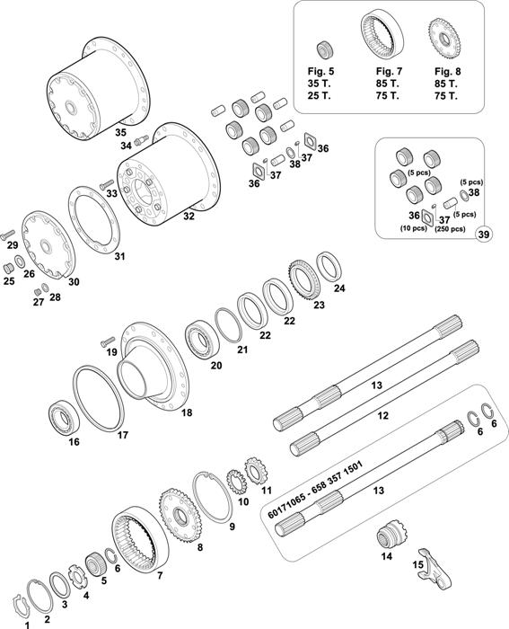 Схема Mercedes-Benz-60 — REAR AXLES HUBS: HL 7/055 DCS-13