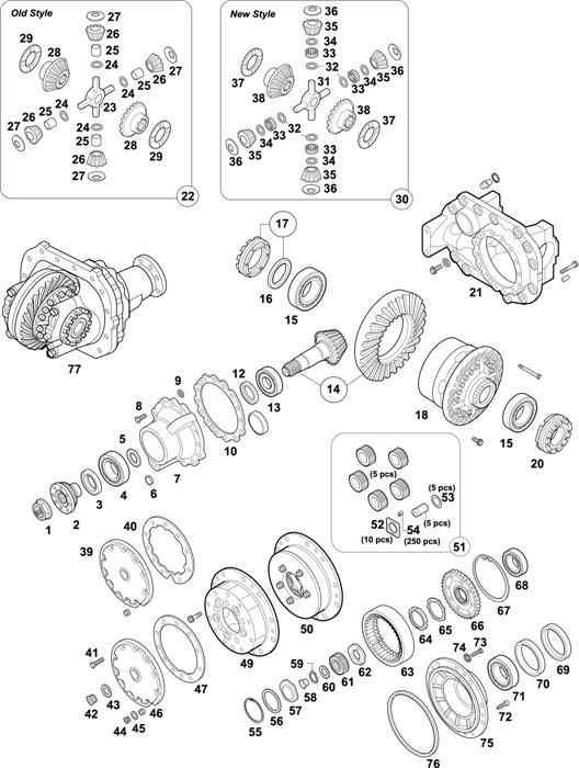 Схема Mercedes-Benz-60 — FRONT AXLE: AL 7/1 D-7 / AL 7/5 D-7