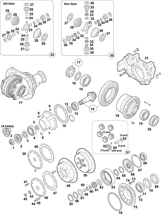 Схема Mercedes-Benz-60 — FRONT AXLE: AL 7/1 D-7 / AL 7/5 D-7 / AL 7/8 D-8