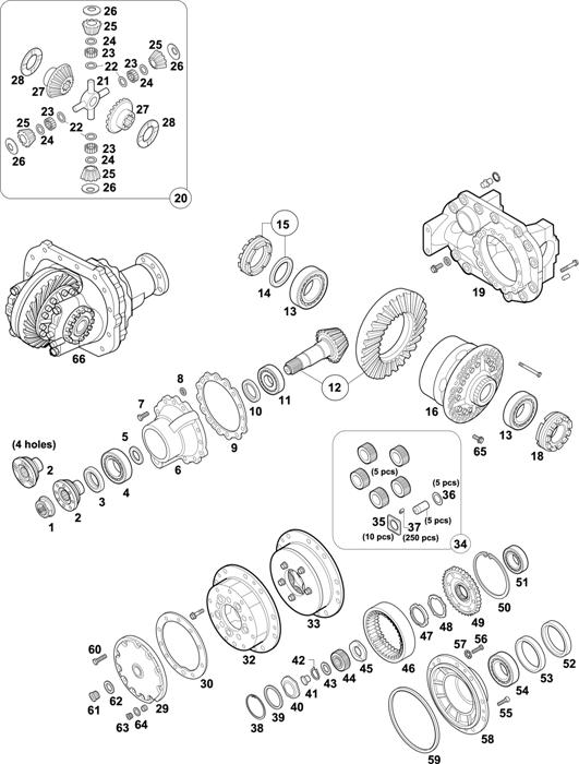 Схема Mercedes-Benz-60 — FRONT AXLE: AL 7/8 D-8 / AL 7/1 D-7