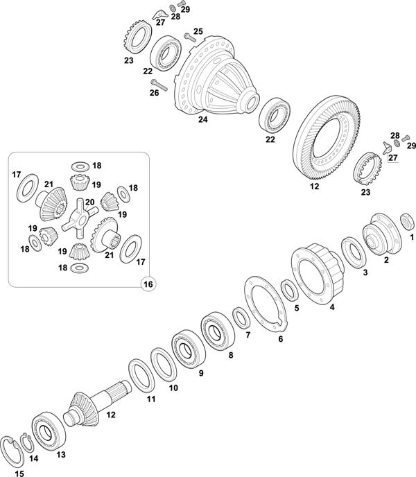 Схема Mercedes-Benz-60 — FRONT AXLE: AL 3/8 DS-4,7 / AL 3/8 D-4,7 / AL 3/7 D-4,3 / AL 3/2-5 / AL 3/5-5,5 / AL 3/5-3,5