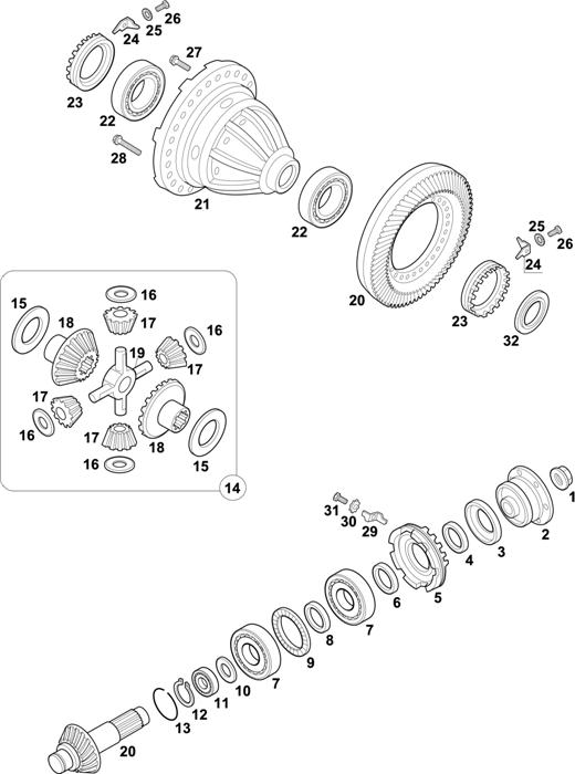 Схема Mercedes-Benz-60 — FRONT AXLE: AL 3/6-6 / AL 3/6 D-6