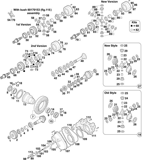 Схема Mercedes-Benz-60 — INTERMEDIATE AXLE: HD 7/016 DG-13 / HD 7/014 DGS-16