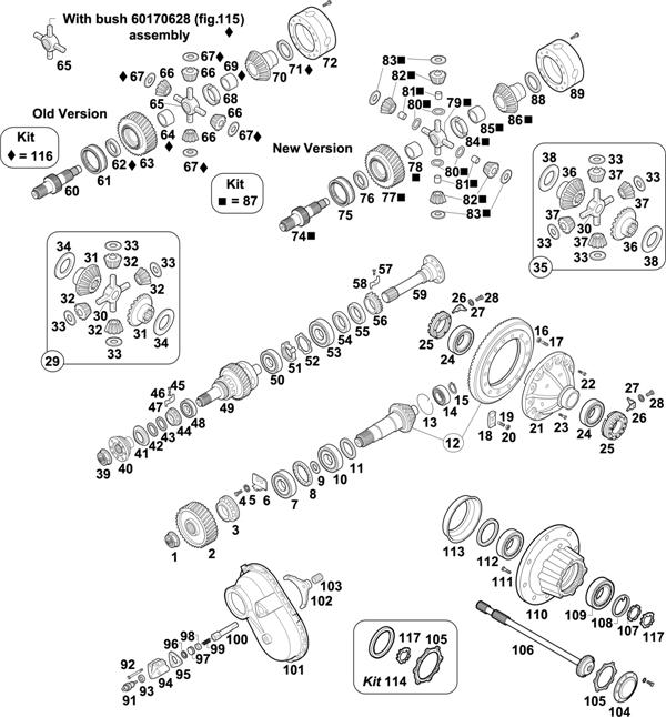Схема Mercedes-Benz-60 — INTERMEDIATE AXLE: HD 4/21 G-10 / HD 4/21 DG-10 / HD 4/22-10