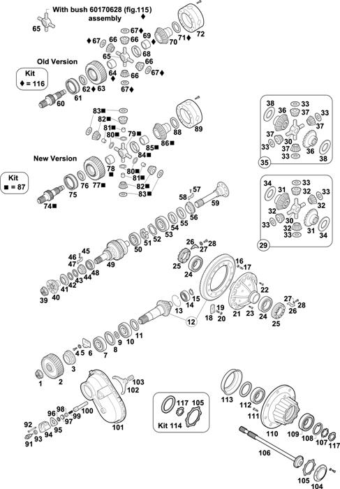 Схема Mercedes-Benz-60 — INTERMEDIATE AXLE: HD 4/21 DG-10