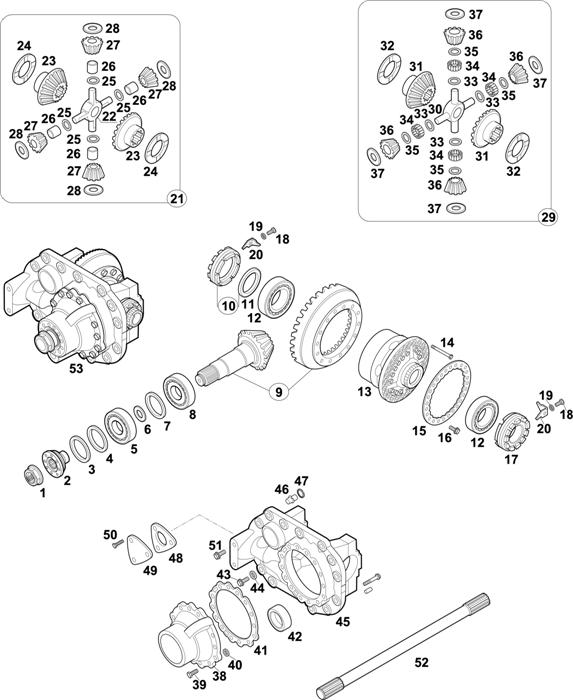 Схема Mercedes-Benz-60 — REAR AXLE: HL 7/1-10 / HL 7/1 L-10 / HL 7/18 D-13