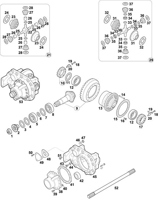 Схема Mercedes-Benz-60 — REAR AXLE: HO 7/8 DL-10