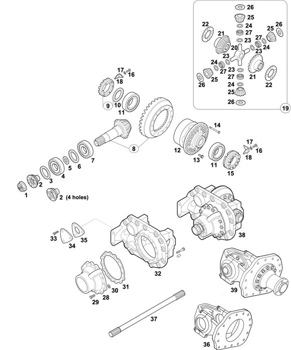 Схема Mercedes-Benz-60 — REAR AXLE: HO 7/9 DL-10 / HO 7/10 DL-11,5