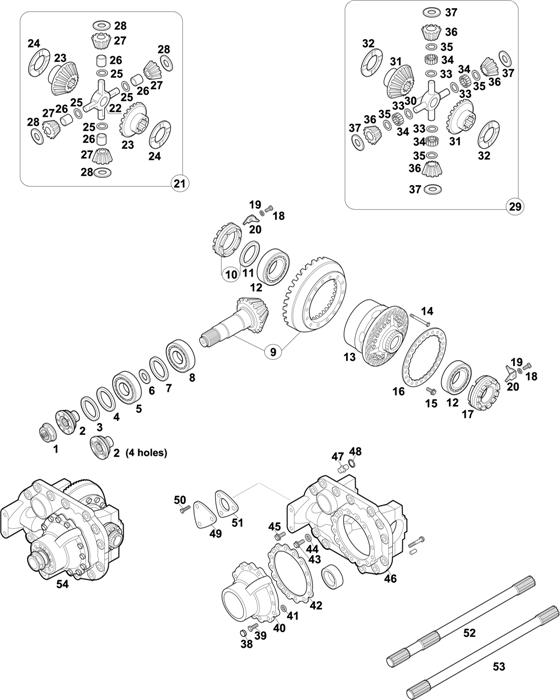 Схема Mercedes-Benz-60 — REAR AXLE: HL 7/4 D-10 / HL 7/1 DL-10 / HL 7/3 D-10 / HL 7/18 D-13