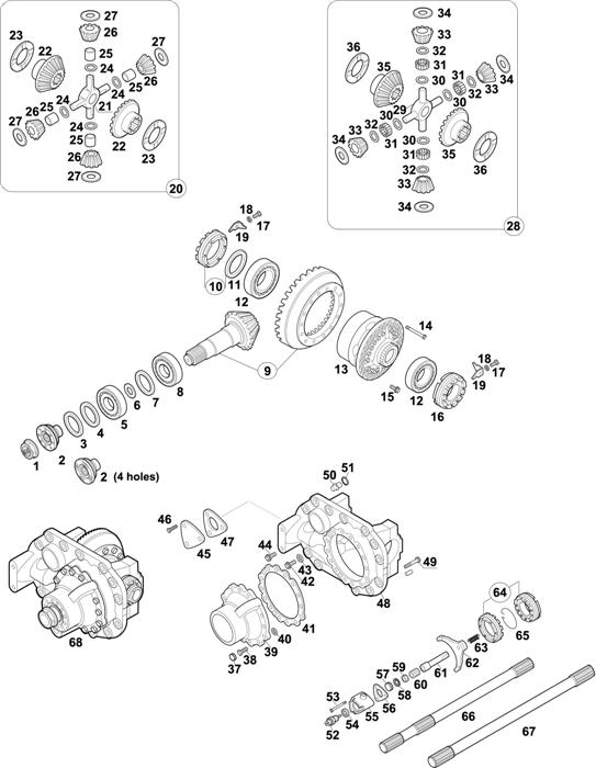 Схема Mercedes-Benz-60 — REAR AXLE: HL 7/18 D-13 / HL 7/3 D-10 / HL 7/18 DS-13 / HL 7/24 DS-9
