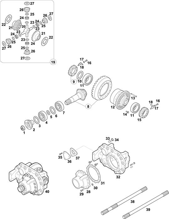 Схема Mercedes-Benz-60 — REAR AXLE: HL 7/1 D-10 / HL 7/26 D-12,3 / HL 7/4 D-10