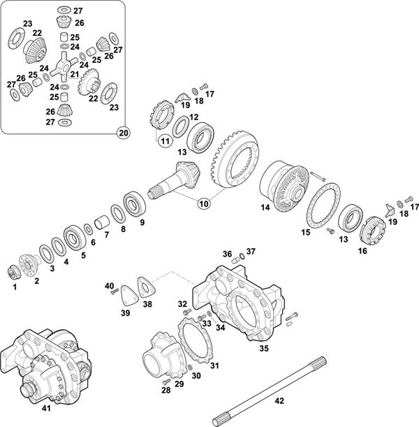 Схема Mercedes-Benz-60 — REAR AXLE: HL 7/015 DL-13 / HL 7/021 D-10 / HL 7/015 D-13 / HL 7/02 DL-10 / HL 7/013 D-16 / HL 7/021 DL-10