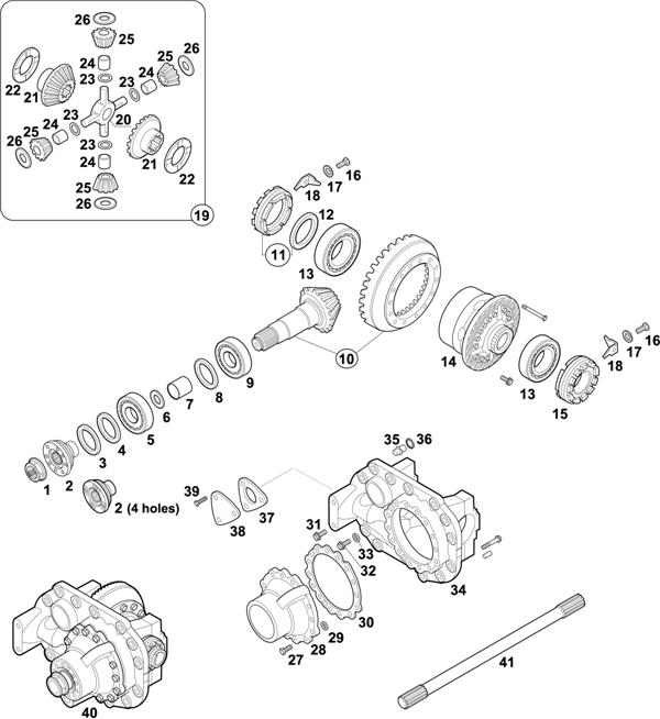 Схема Mercedes-Benz-60 — REAR AXLE: HL 7/021 D-10 / HL 7/013 D-16 / HL 7/015 D-13 / HL 7/07 D-11,5