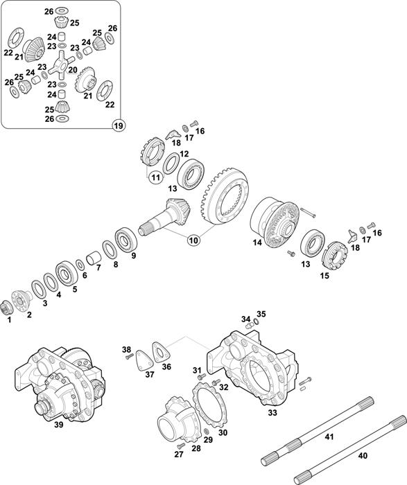 Схема Mercedes-Benz-60 — REAR AXLE: HL 7/07 D-10 / HL 7/07 DL-11,5 / HL 7/015 D-13 / HL 7/015 DL-13 / HL 7/07 DL-10