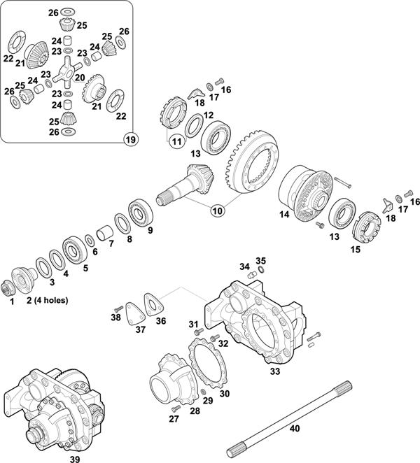 Схема Mercedes-Benz-60 — REAR AXLE: HL 7/015 DL-13 / HL 7/07 D-11,5 / HL 7/07 DL-11,5 / HL 7/ 015 D-13 / HL 7/024 D-12,3