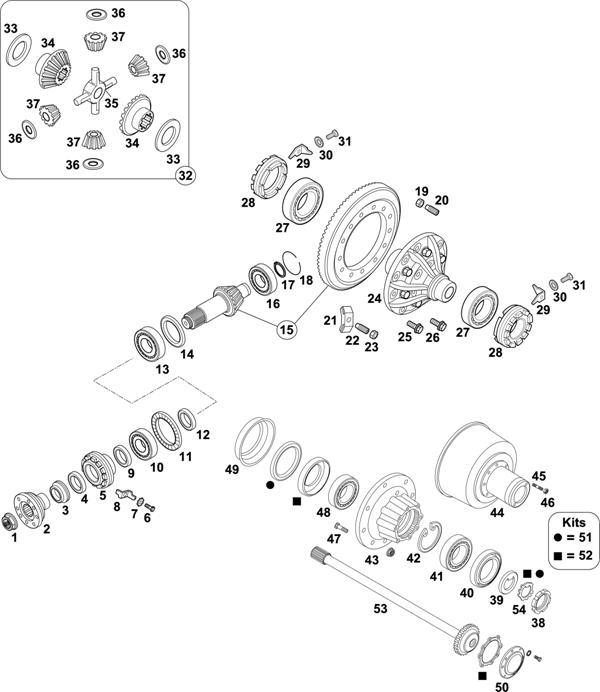 Схема Mercedes-Benz-60 — REAR AXLE: HL 4/16-7,7 / HL 4/1-7,6 / HL 4/4-8,8