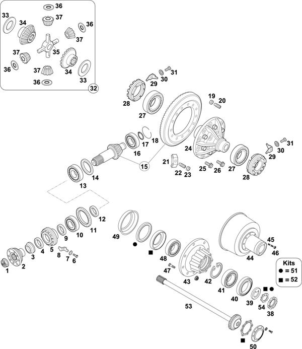 Схема Mercedes-Benz-60 — REAR AXLE: HL 4/16-7,7 / HL 4/1-7,6 / HL 4/4-8,8