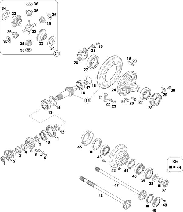 Схема Mercedes-Benz-60 — REAR AXLE: HL 4/17-9,2 / HL 4/17 S-9,2 / HL 4/4-8,8 / HL 4/17 L-9,2 / HL 4/17 D-9,2