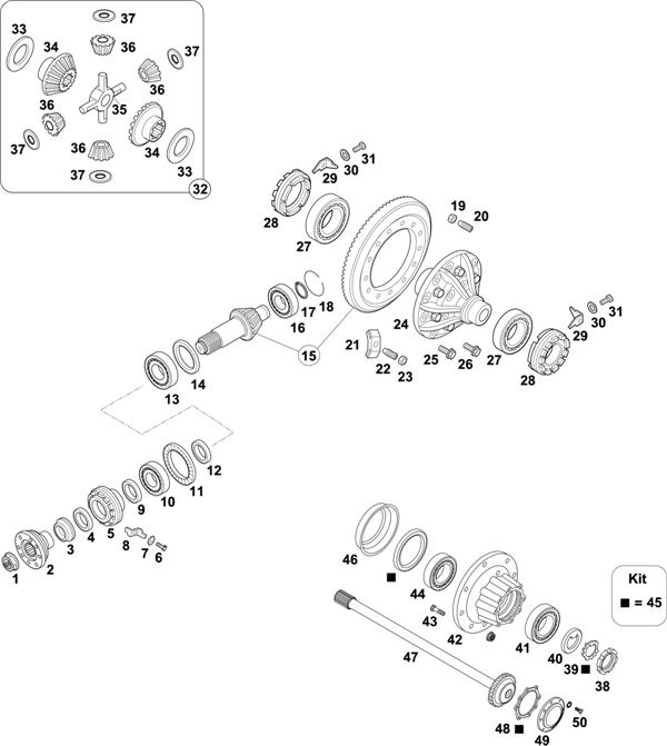 Схема Mercedes-Benz-60 — REAR AXLE: HO 4/10 L-10 / HO 4/10 DL-10