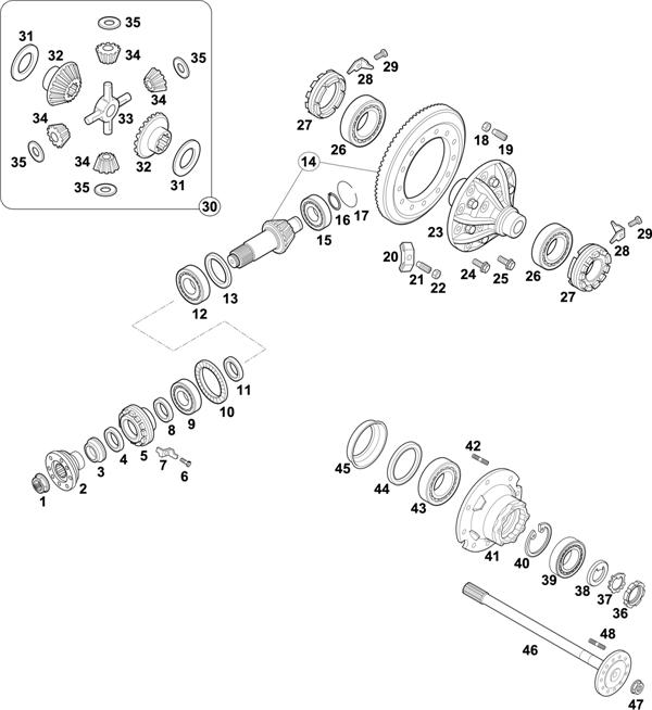 Схема Mercedes-Benz-60 — REAR AXLE: HL 4/28 D-7,8