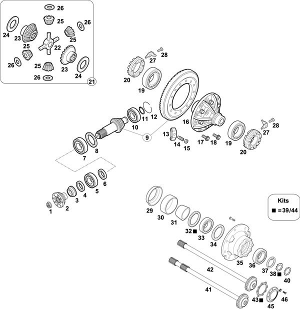 Схема Mercedes-Benz-60 — REAR AXLE: HL 4/35 D-7,7 / HL 4/36 D-7,7 / HL 4/35 D-9,2 / HL 4/35 D-10,6