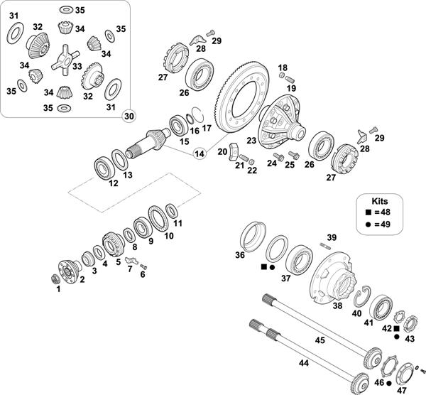 Схема Mercedes-Benz-60 — REAR AXLE: HL 4/29 D-9,2 / HL 4/32 D-10,6 / HL 4/31 DS-7,0